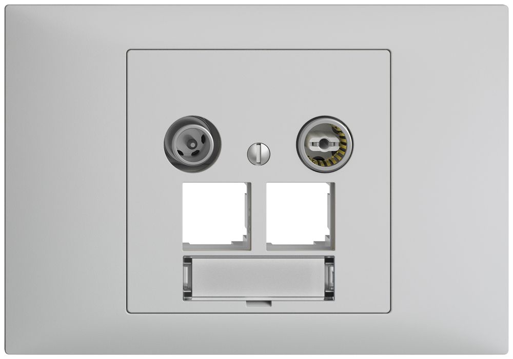 EB-Multimediadose EDIZIOdue BKE EASYNET 11dB, f.2×RJ45 S-One, hellgrau