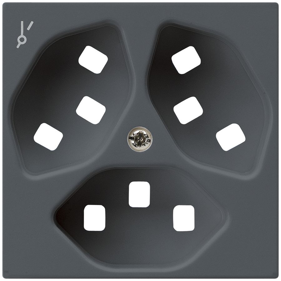 Frontplatte zu Steckdose Hager kallysto 3×T23 1×S H anthrazit