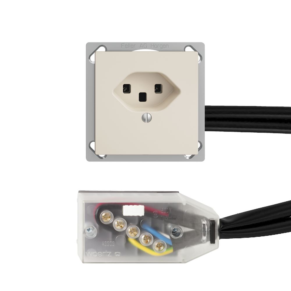 Prise INC EDIZIOdue T23 L2 crema pour câble plat Technofil