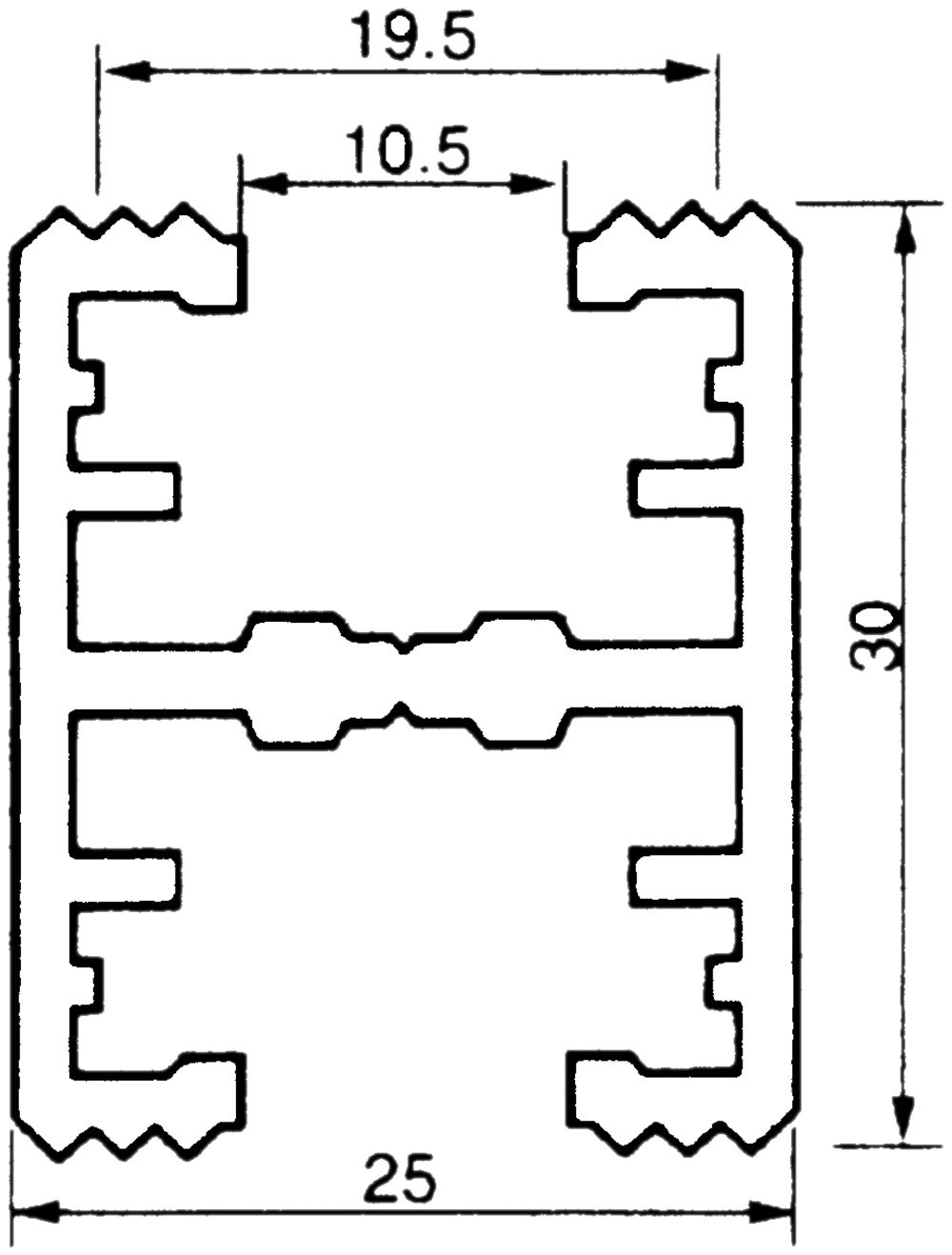 Befestigungsschiene Almatec 25×30mm L=3m gezahnt