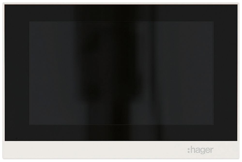Innenstation Video Hager mit Türöffnerautomatik weiss