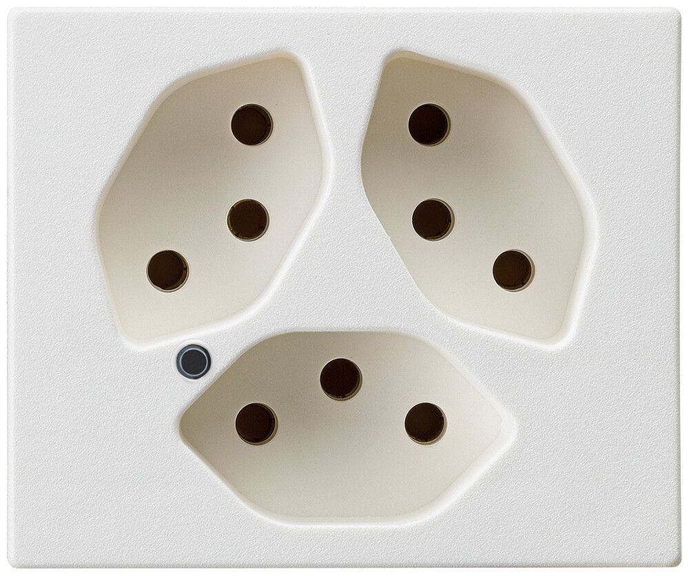 FLF-Steckdose Hager 3×Typ 13 beleuchtet D weiss