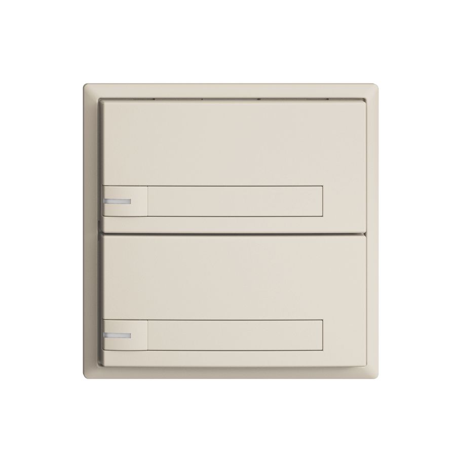 Poussoir ENC KNX 2× EDIZIOdue crema RGB avec LED avec insert papier