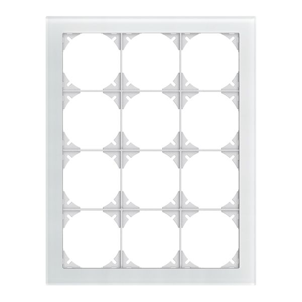 Abdeckrahmen EDIZIOdue prestige 4×3 glas weiss