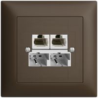 UP-Dose SOHO 2×TT/2×RJ45/u coffee getr.ITplus EDIZIOdue