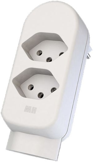 Mehrfach-Stecker MAX HAURI ADAPT SPLIT 10A 2+1×T13 weiss
