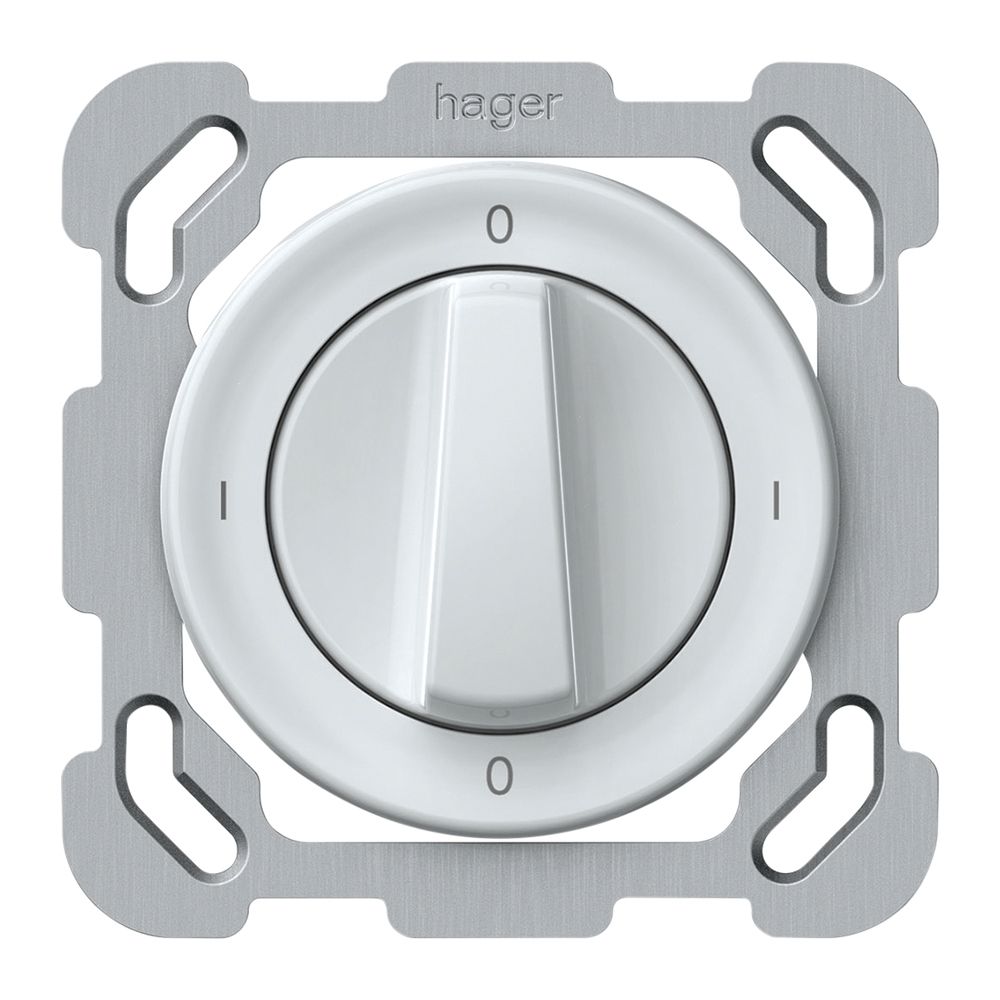 Interrupteur rotatif ENC origin interrupteur 0/2L 16A 250V 0-I-0-I 77×77mm blanc