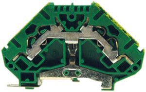 Durchgangs-Reihenklemme Woertz 0.5…4mm² 32A 800V Steckklemmansch.2×2 TH35 gn/gb