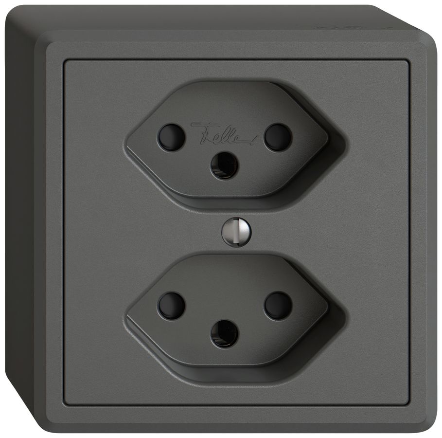 AP-Steckdose EDIZIO.liv SNAPFIX® 2×T13 mit Shutter dgu