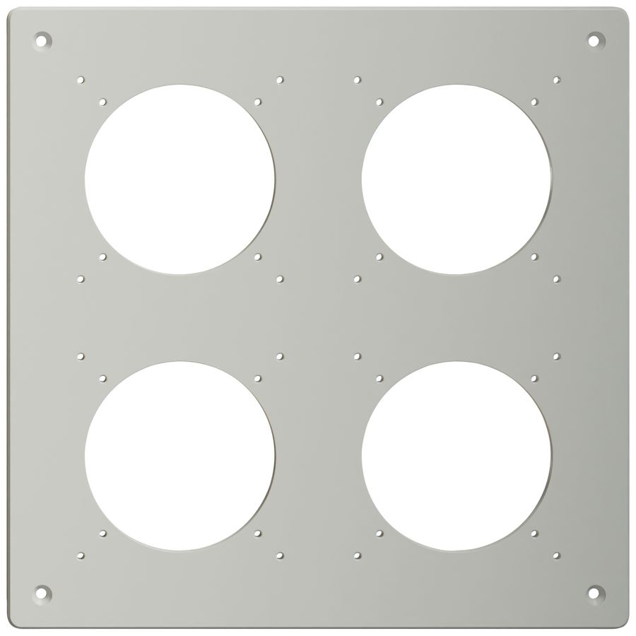 Montageplatte Feller NEVO SNAPFIX® 2×2 Ø69mm 225×225mm grau