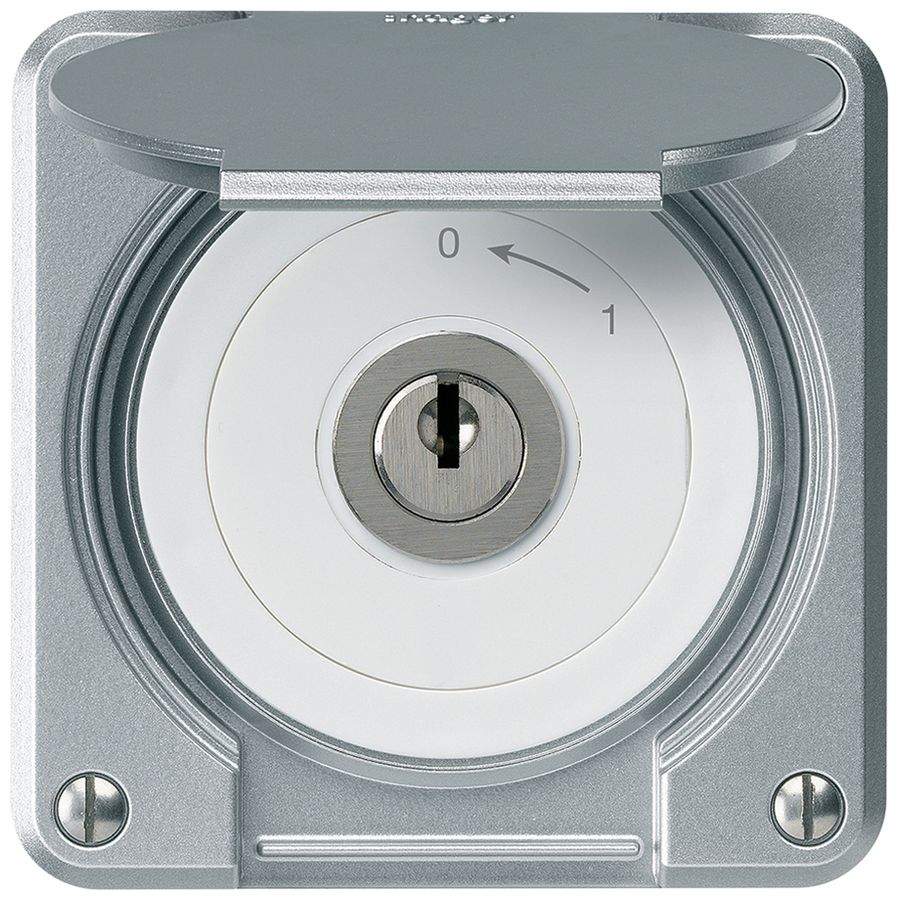 UP-Schlüsselschwenktaster robusto IP55 aluminium mit Deckel 2P
