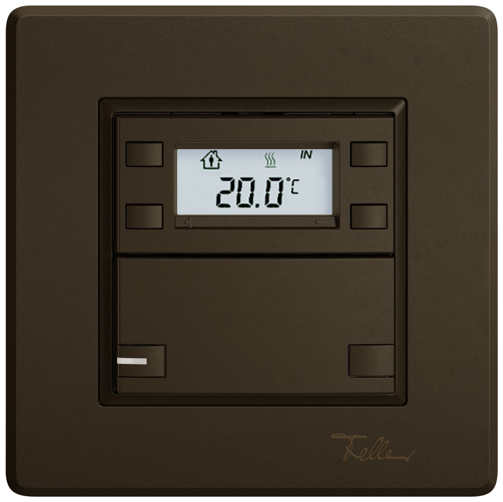 Poussoir RTH ENC EDIZIO.liv SNAPFIX® a.RGB-LED 1×touche comm.2T br