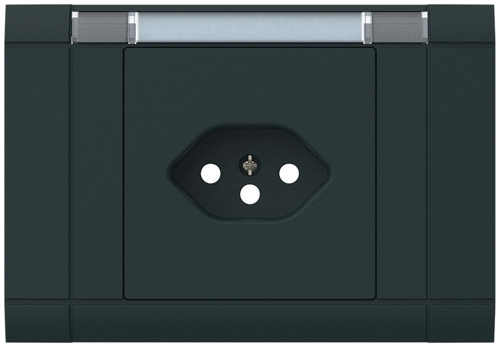 EB-Frontset kallysto, für EB-Steckdose 1×Typ 13, mit Bezeichnungsträger, schwarz