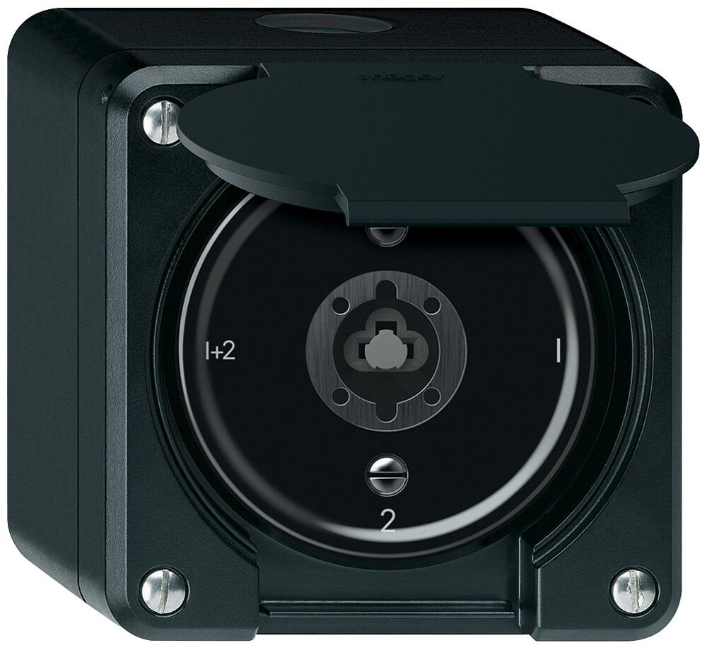 Interrupteur à clé AP robusto commutateur de série 16A 250V 86×86mm noir