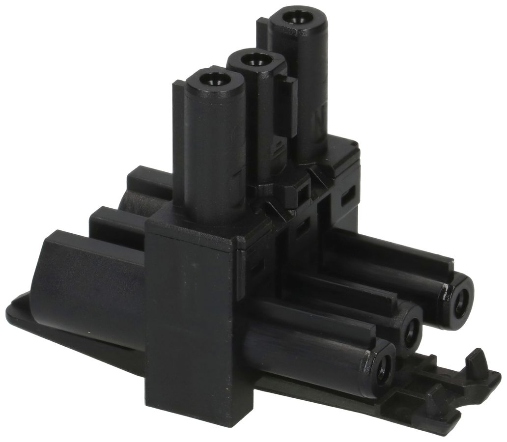 Verteilerblock Typ AC 166 Adels-Contact 1×IN 2×OUT 20A 230V schwarz
