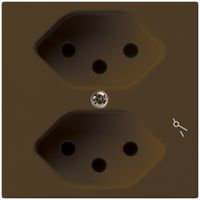 UP-Steckdose kallysto 2×T13 braun 1×geschaltet