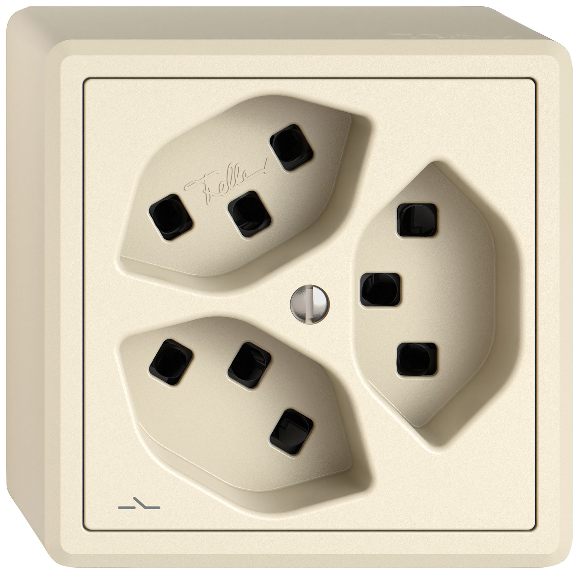 AP-Steckdose EDIZIO.liv SNAPFIX® 3×T23 1×S cr