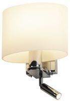 Applique SLV KENKUA SPOT E27 40W, con lampada di lettura LED 2W 3000K, satin/Cr