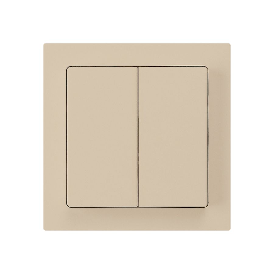 Kit frontale kallysto 60×60 beige per interruttore/tasto con bottone doppio