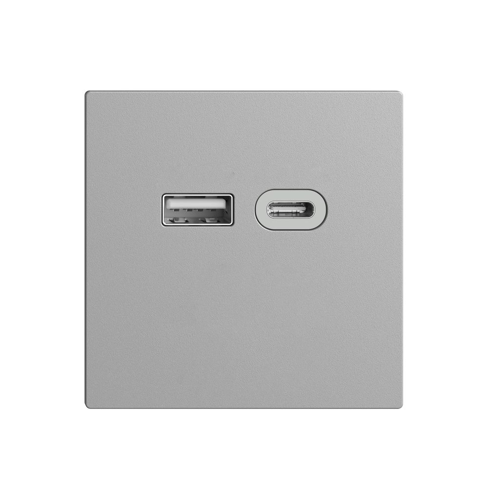 Steckdose USB 18W Typ A + Typ C Feller EDIZIOdue F 230V 3600mA silver