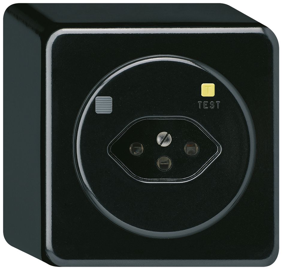 AP-Steckdose basico T13 FI 30mA schwarz