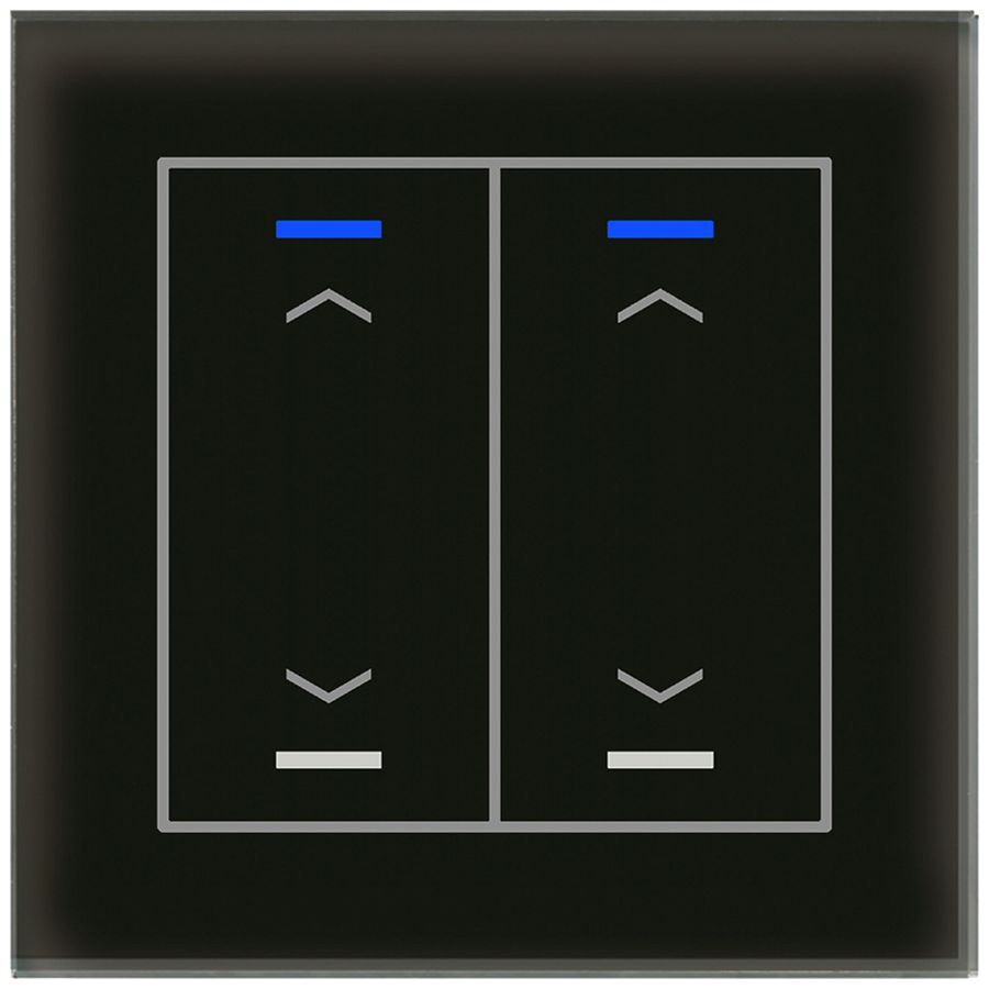 Pulsante KNX RGBW INC MDT BE-GTL20S.A1S 2t/4a vetro nero "persiana"