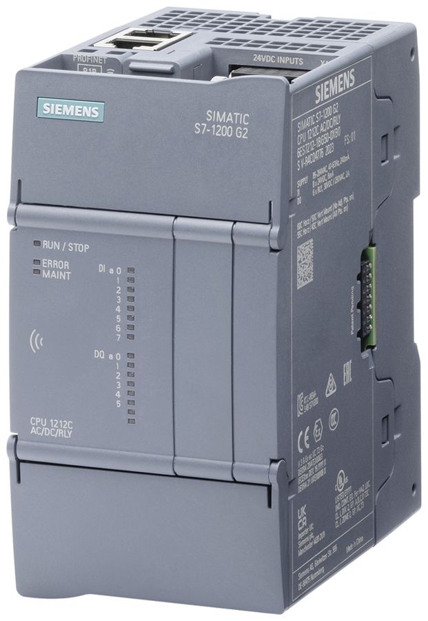 Apparecchio base PLC SIMATIC S7-1200 G2 CPU 1212C DC/DC/relè 8DI/6DO 24VDC