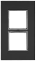 UP-Kopfzeile Legrand Arteor 1×2 horizontal 157×92mm Black reflective