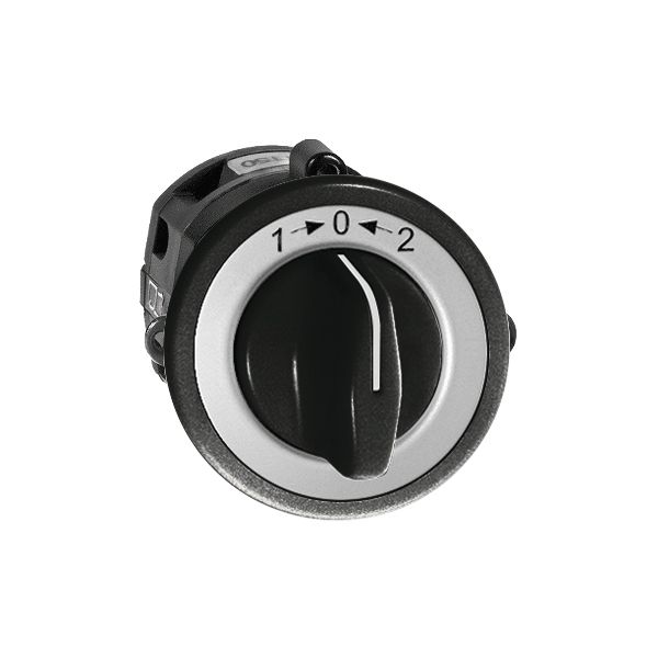 UP-Schwenktaster 1->0<-2 schwarz mit Drehgriff