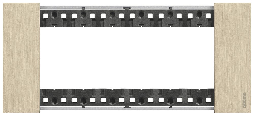 Cadre de recouvrement Living Now 6 modules 192.5×86mm gold