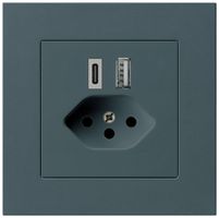 UP-USB-Ladesteckdose kallysto.pro 18W PD 1×Typ A 1×Typ C T13 anthrazit