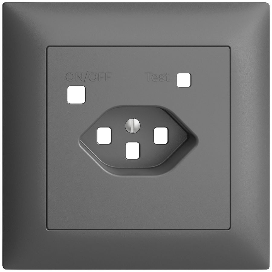 Frontset EDIZIOdue zu FI-Steckdose FMI, T23, dunkelgrau