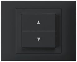 EB-Storentaster kallysto Bauart T mit EB-Dose G3 Abdeckrahmen steckbar schwarz