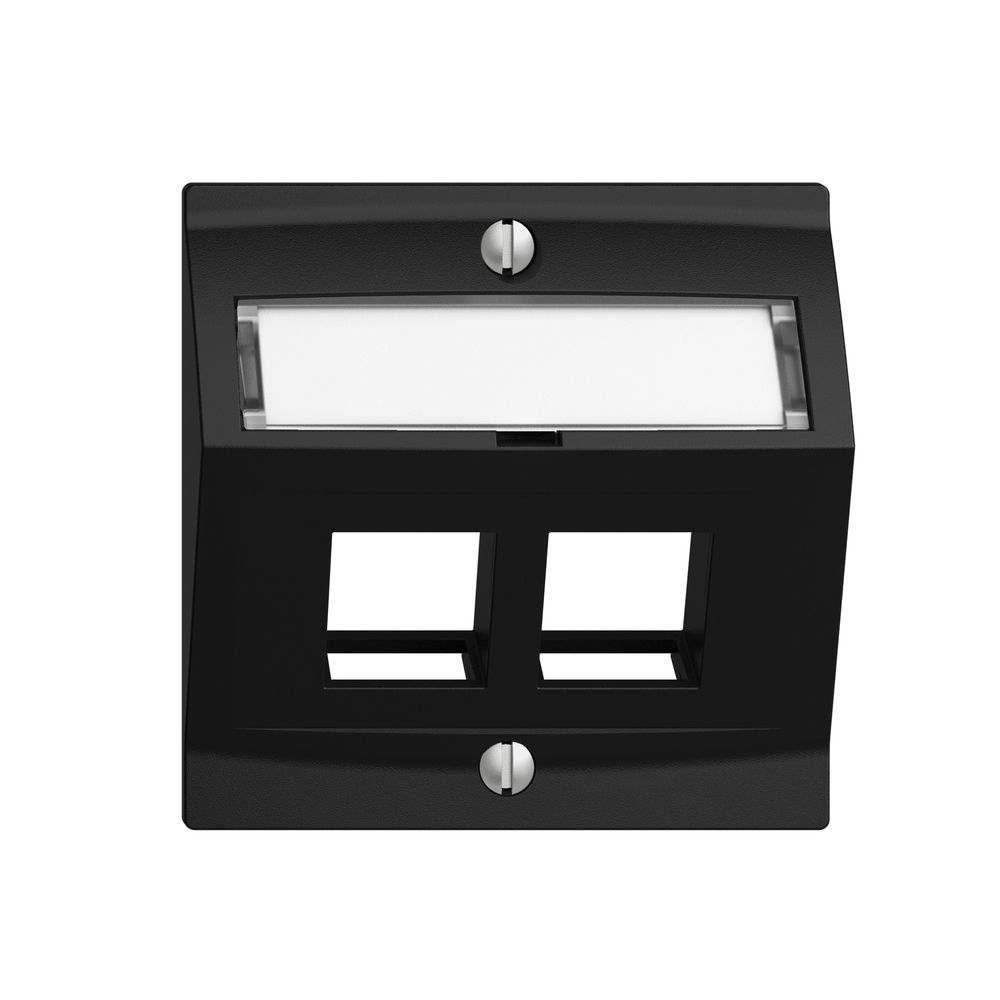 Kit de montage EDIZIOdue F, avec capot de sortie oblique, pour 2×Keystone, noir