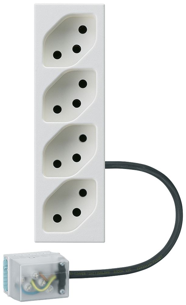 Prise INC FLF 4×type 13 L2 blanc pour câble plat Ecobus power