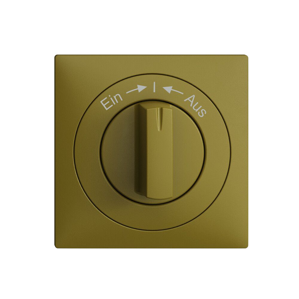 Frontset EDIZIOdue Ein->I<-Aus olive 60×60mm für Schwenktaster