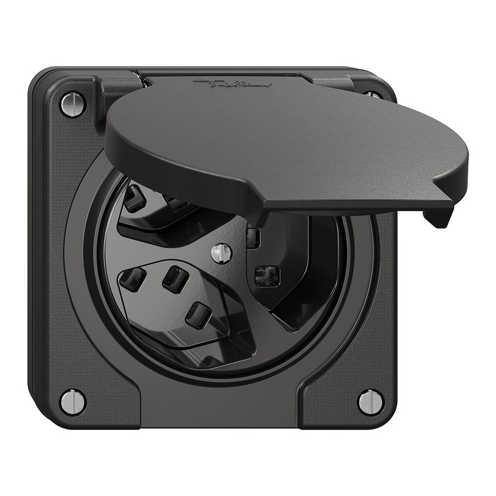 NUP-Steckdose NEVO, 3×T23, IP21, schwarz