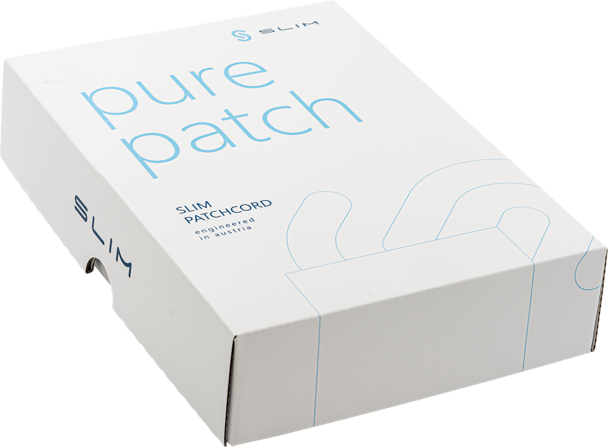 SLIM Patchkabel: 10cm, grau, 50-Pack Cat.6A, U/FTP, LSOH, Klinke unbrechbar