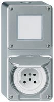 AP-Kombination Hager robusto I-I vertikal 3/1L+Typ 15, aluminium