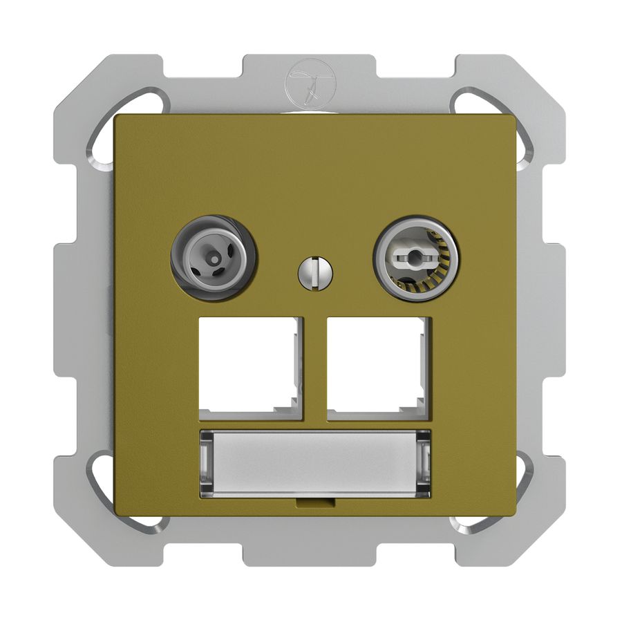 UP-Multimediadose EDIZIOdue FM EASYNET 4dB, f.2×RJ45 S-One, olive