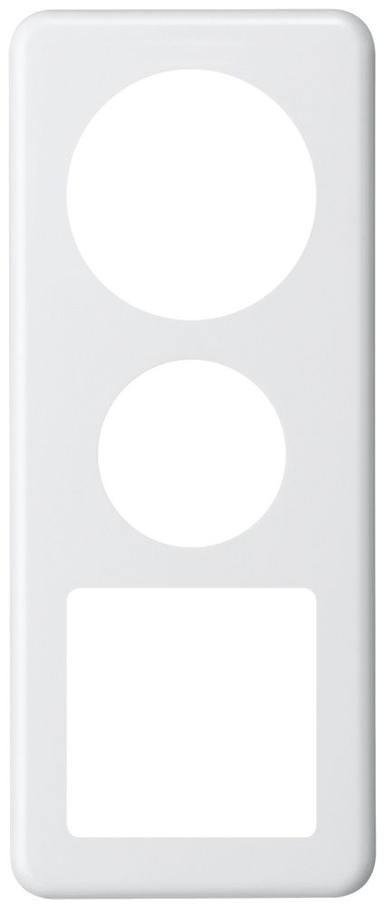 UP-Abdeckplatte basico 3×1 Ø58 mm+Ø43mm+Ausschnitt 58×58mm weiss