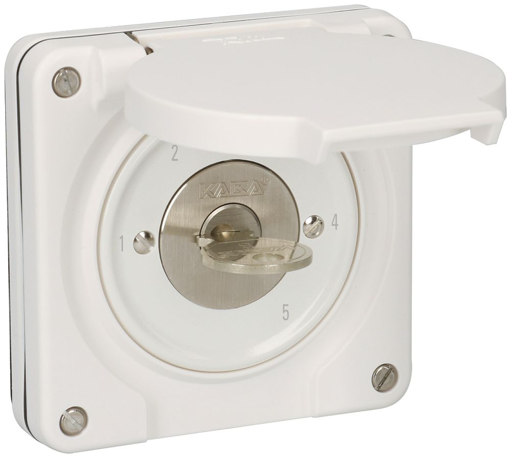 UP-Stufenschalter NEVO 1P, IP55, 1-2-3-4-5, Zyl.1007F, Abz.9h, Plan 5000, ws