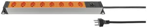 Steckdosenleiste 19" A. Steffen ALU MODULAR 8×T13 3m 1HE orange/aluminium