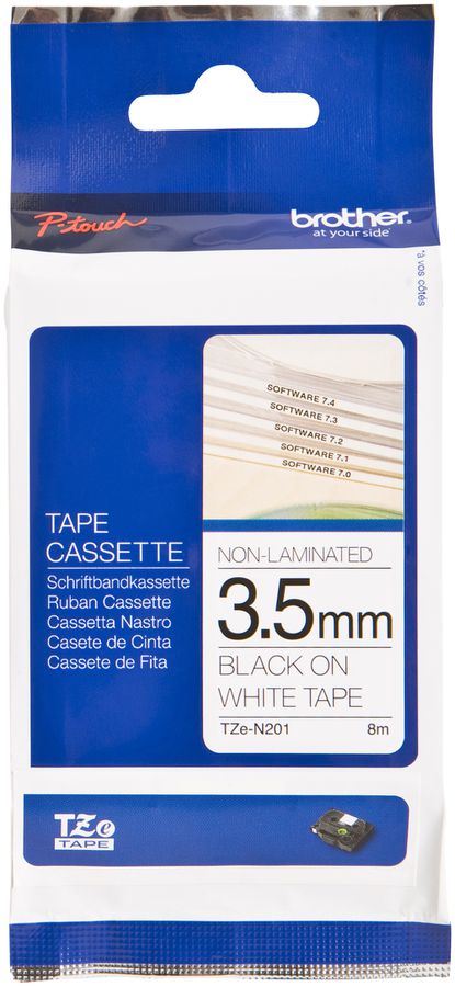 Cassetta nastro Brother TZe-N201, 3. 5mm×8m, sw