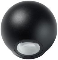 LED-Wandleuchte Sir Heian SPHERA 6W 875lm 857 IP65 DIM dir./indir.Ø95mm schwarz