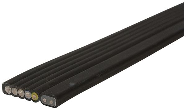 Cavo piatto Woertz Combi 5×2.5+2×1.5mm² PVC nero Eca