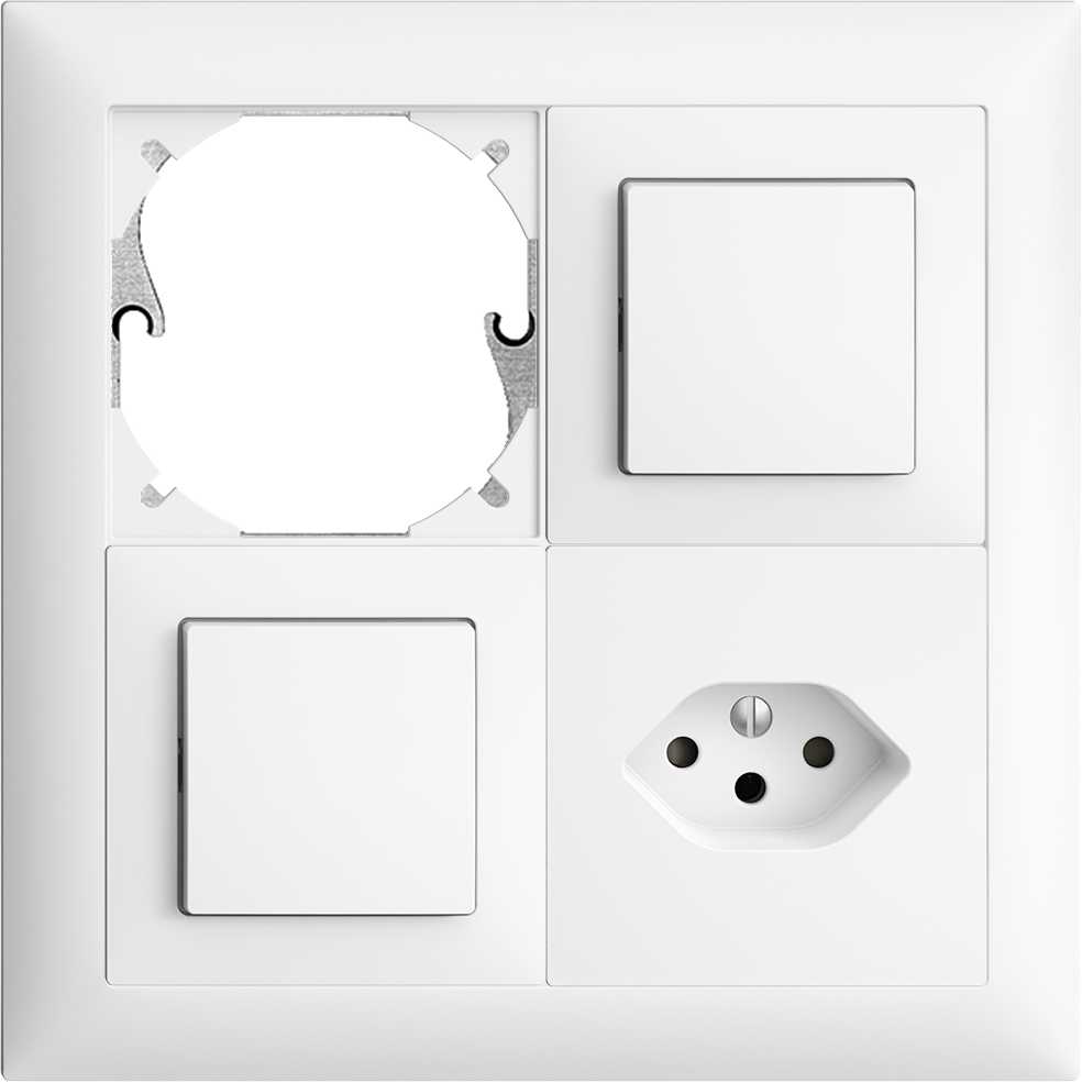 Combinazione INC Edue 2×2, Posto vuoto + Interr + Interr + T13 bi