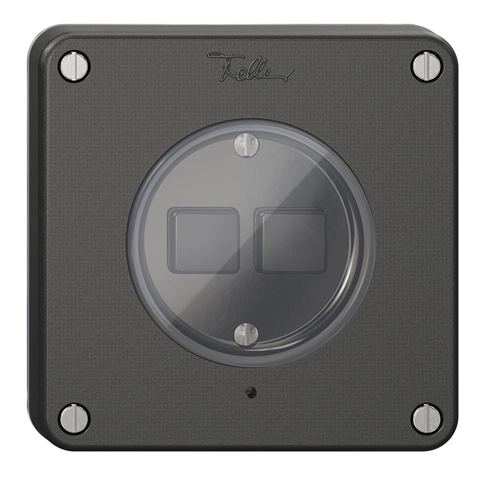 Druckschalter 2K/2T NEVO Wiser N.CO schwarz