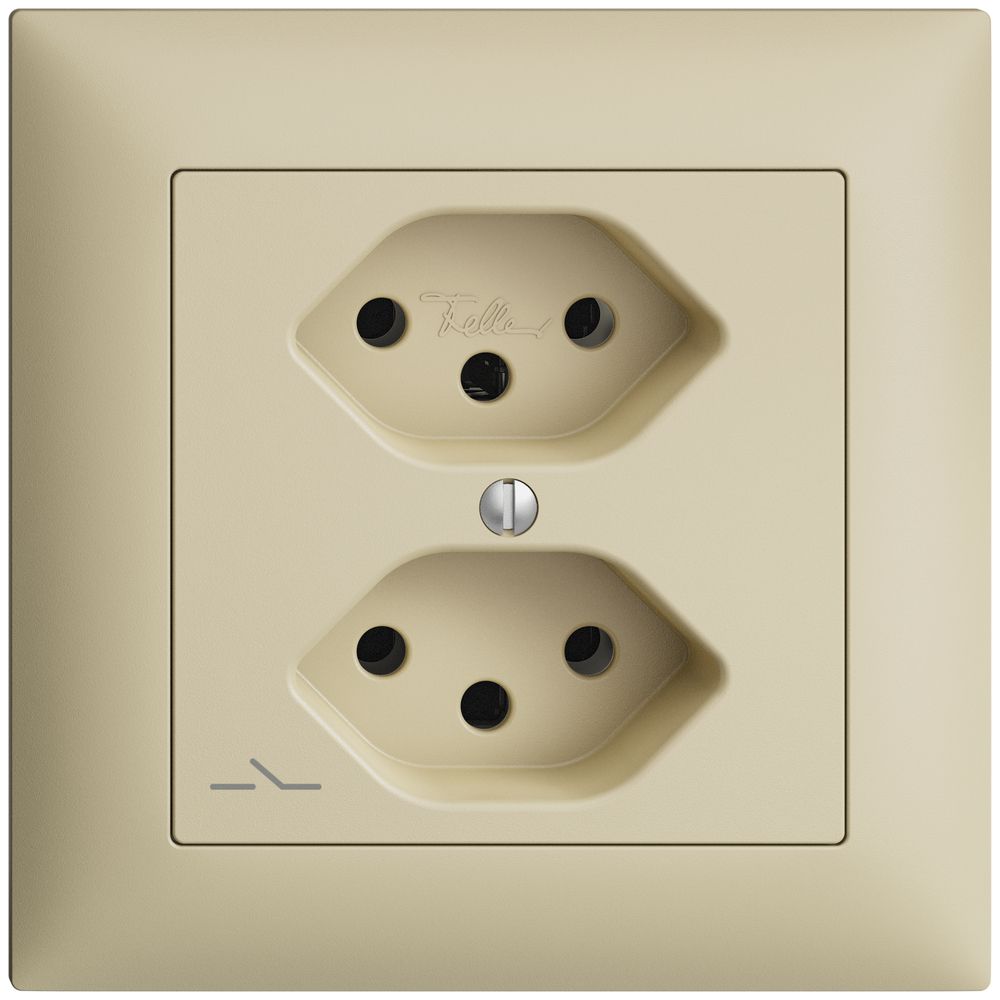 UP-Steckdose EDIZIOdue 2×T13 1×S vanille mit Shutter