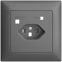 Kit frontal EDIZIOdue pour prise FI FMI, T23, shutter, gris foncé